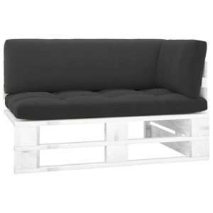 Ogrodowa sofa narożna z palet, biała, drewno sosno