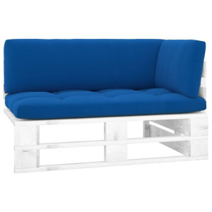Ogrodowa sofa narożna z palet, biała, drewno sosno