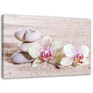 OBRAZ NA PŁÓTNIE Orchidea Kamienie Zen Spa 60x40