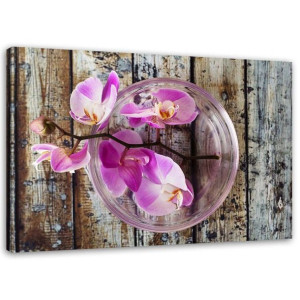 OBRAZ NA PŁÓTNIE Orchidea Deski Kwiaty Spa 60x40