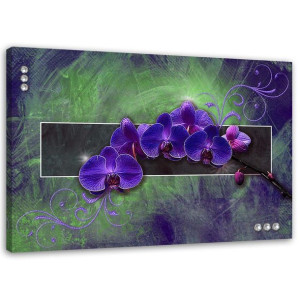 OBRAZ NA PŁÓTNIE Orchidea Kwiat Natura Fiolet 120x80