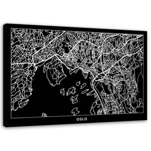 OBRAZ NA PŁÓTNIE Oslo Plan Miasta 120x80