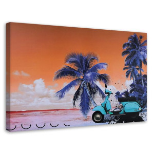 OBRAZ NA PŁÓTNIE Palmy Skuter Plaża 60x40