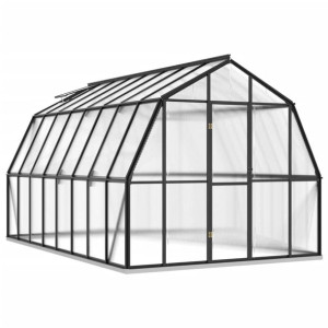 Szklarnia z ramą podstawy, antracytowa, 13,31 m²,