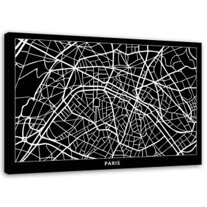 OBRAZ NA PŁÓTNIE Paryż Plan Miasta 60x40