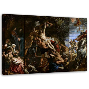 OBRAZ NA PŁÓTNIE Podniesienie Krzyża - P. P. Rubens 120x80