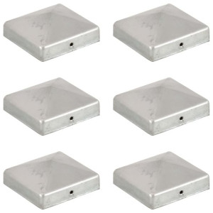 Zatyczki na słupki, 6 szt., galwanizowany metal, 8