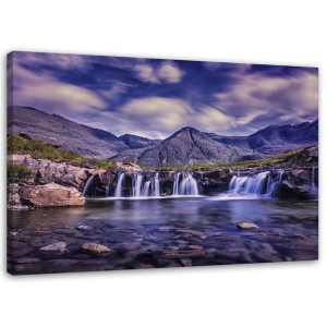 OBRAZ NA PŁÓTNIE Wodospad Góry Krajobraz obraz 100x70