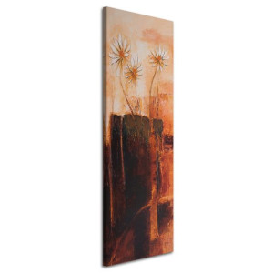 OBRAZ NA PŁÓTNIE Malowane Kwiaty Natura 50x150