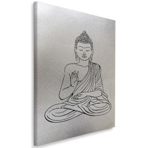OBRAZ NA PŁÓTNIE Srebrny Buddha Zen Spa 60x90