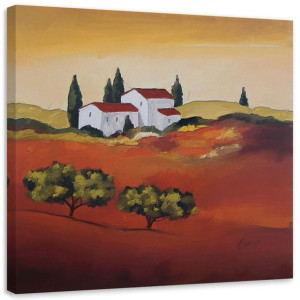 OBRAZ NA PŁÓTNIE Toskania Krajobraz Włochy 30x30