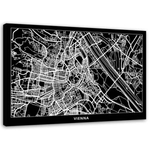OBRAZ NA PŁÓTNIE Wiedeń Plan Miasta 120x80