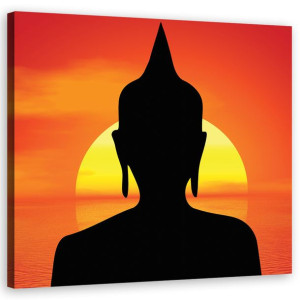 OBRAZ NA PŁÓTNIE Zachód Słońca Budda 80x80