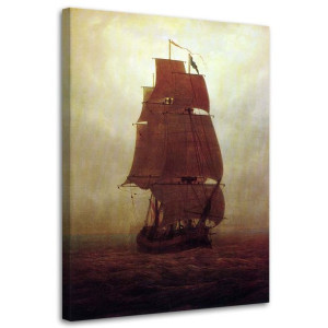 OBRAZ NA PŁÓTNIE REPRODUKCJA Żaglowiec C.D.Friedrich, 80x120