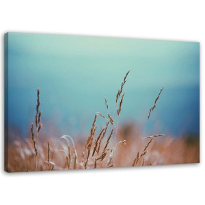 OBRAZ NA PŁÓTNIE Trawa Natura RoślinyTurkus 120x80