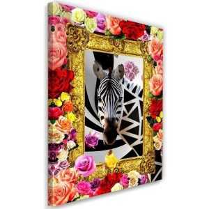 OBRAZ NA PŁÓTNIE Abstralcja Kwiaty Zebra 40x60