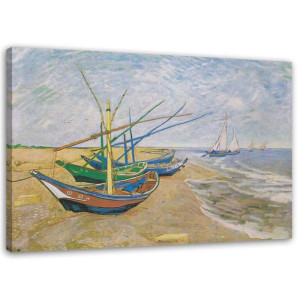 OBRAZ NA PŁÓTNIE Łodzie rybackie na plaży V.van Gogh 70x100