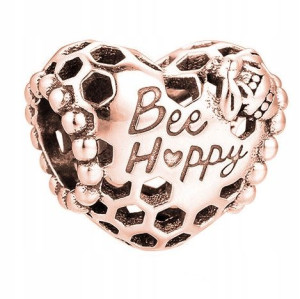 Charms Bee Happy różowe złoto srebro 925