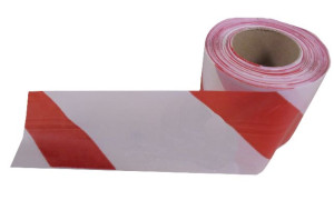 Folia Taśma Ostrzegawcza Biało-czerwona 75mm X 100m