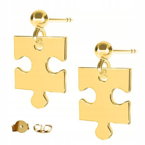 Kolczyki złote Puzzle Puzzelki 925