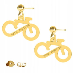 Kolczyki złote Rower Bike Forever 925