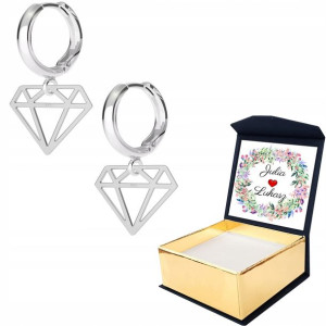 Kolczyki srebrne Diament Diamencik WŁASNY NADRUK
