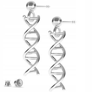 Kolczyki srebrne DNA Kod Genetyczny 925