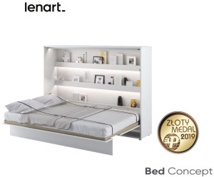 Półkotapczan BED CONCEPT BC-04 140x200 (poziomy)Łóżko w szafie BIAŁY POŁYSK