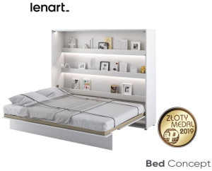 Półkotapczan BED CONCEPT BC-14 160x200 poziomy Łóżko w szafie BIAŁY POŁYSK