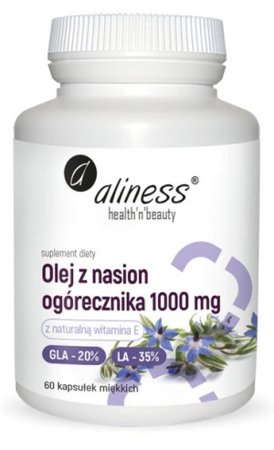 ALINESS Olej Z Nasion Ogórecznika 20%/35% 1000 mg 60K