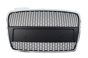 Grill Audi A4 B7 Rs-style Chrome-black (05-08)