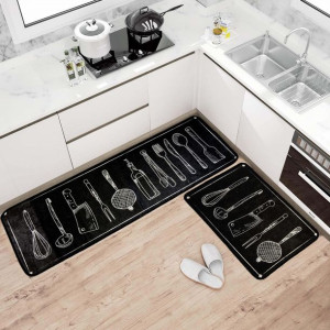 Dywan Kuchenny Kitchen Collection Czarny Przybory Kuchenne