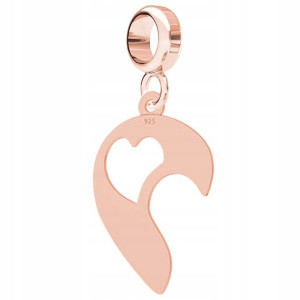 Charms Serce Love różowe złoto 925