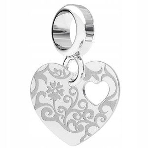 Charms Serce Rzeźbione wiszący srebro 925