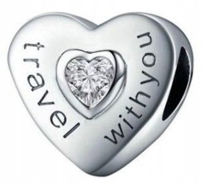 Charms Serce Travel with you srebro 925