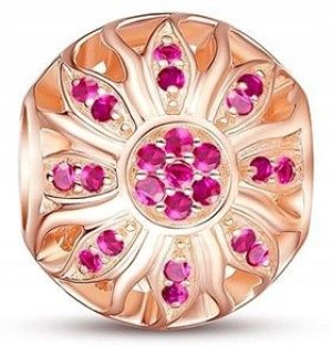 Charms Srebrny Ażurowy Kwiat zawieszka koralik 925