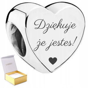 Charms srebrny DZIĘKUJE ŻE JESTEŚ srebro 925