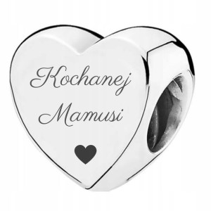 Charms srebrny KOCHANEJ MAMUSI srebro 925 GRAWER