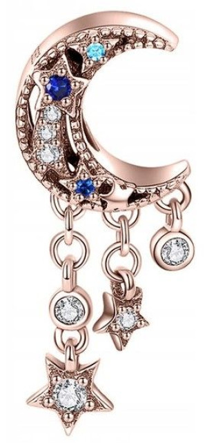Charms Srebrny Księżyc Moon Rose zawieszka