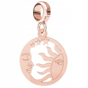 Charms Słońce Księżyc różowe złoto S925