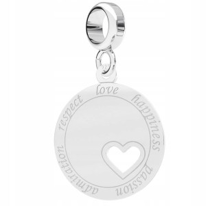 Charms wiszący Blaszka Serce srebro 925