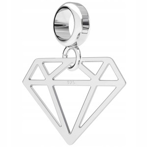 Charms wiszący Diament srebro 925