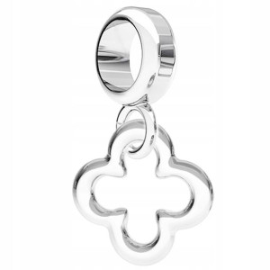 Charms wiszący Koniczynka Kwiat srebro 925