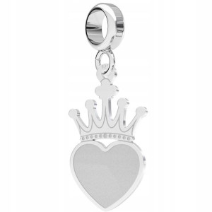 Charms wiszący Korona Serce Crown srebro 925