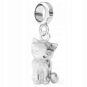 Charms wiszący Kotek Kot Blaszka srebro 925