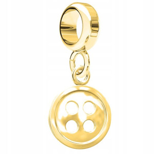 Charms wiszący złoty Guzik srebro 925