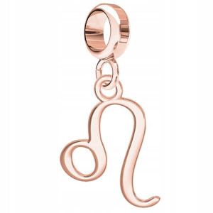 Charms znak zodiaku Lew różowe złoto S925