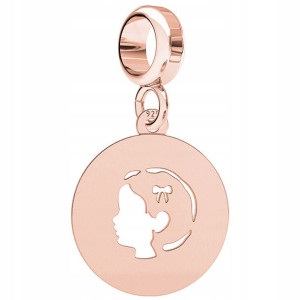Charms Dziewczynka różowe złoto srebro 925