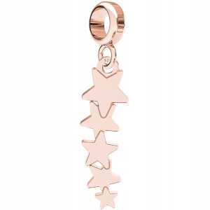 Charms Gwiazdki różowe złoto srebro 925