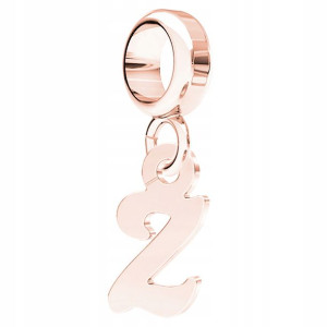 Charms Literka Z różowe złoto 925